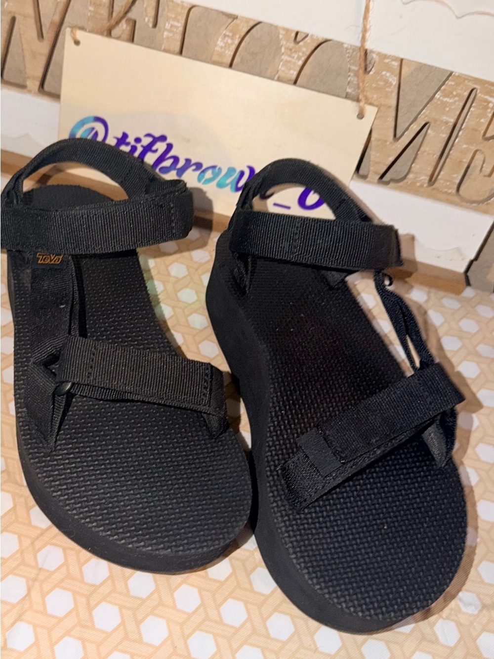 Teva Black Women’s Platform Sport Sandals